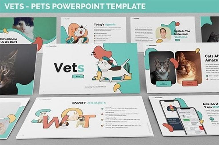 Vets pets powerpoint template